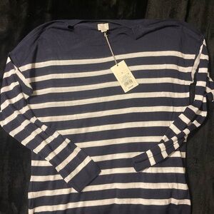 a new day Navy and White Striped Long Sleeve Tee